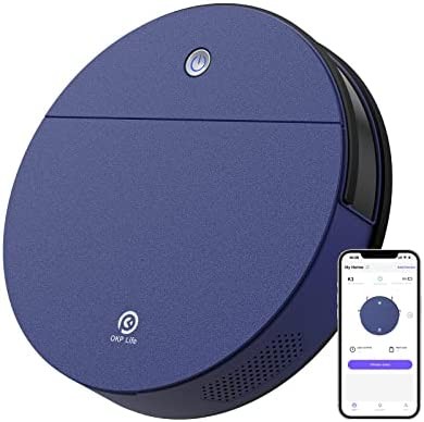 OKP K3 Robot Vacuum Cleaner,Robotic Vacuum Cleaner with Self-Charging and 2000 Pa Strong Suction, Voice Control for Hardfloor and Carpet,Blue