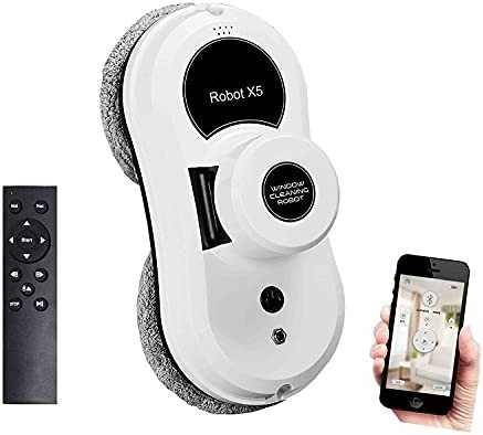 Window Cleaner Robot, Sophinique X5 Window Vacuum Cleaner Smart Glass Cleaning Robotic with APP & Remote, Intelligent Automatic Cleaner Robot for Outdoor/Indoor Windows Table Tile Ceiling (White)