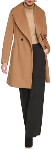 DKNY Women's Shawl Collar Wool