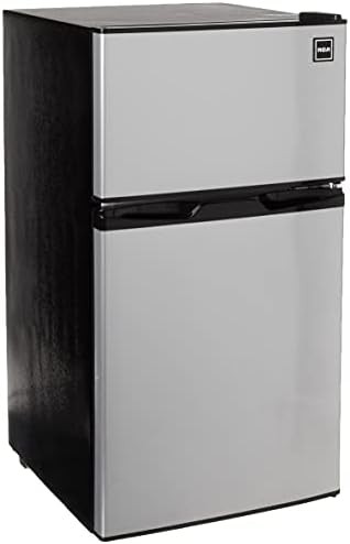 RCA RFR836 3.2 Cu Ft 2 Door Fridge and Freezer, Stainless Steel