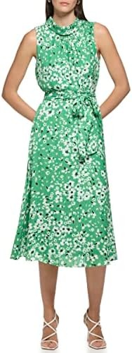 Karl Lagerfeld Paris Women's Floral Waist Detail Midi Dress
