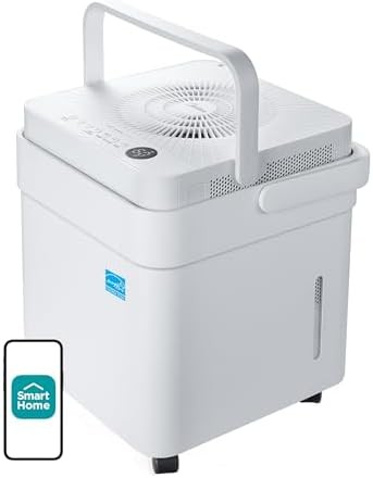 Midea Cube 50 Pint Dehumidifier for Basement and Rooms at Home for up to 4,500 Sq. Ft., Smart Control, Works with Alexa (White), Drain Hose Included, ENERGY STAR Most Efficient 2023