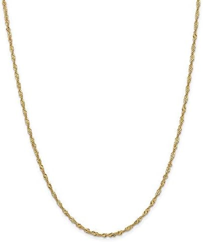 14k Gold Singapore Chain Necklace Jewelry Gifts for Women in Rose Gold White Gold Yellow Gold Choice of Lengths 16 18 20 24 14 30 22 and Variety of mm Options