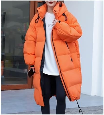 LZXC ZJHYXYH Mid Length Down Jacket for Women's Korean Version with a Thick Hood and Large Pockets, Extremely Cold and Warm Jacket (Color : D, Size : S Code)