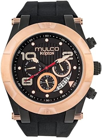 MULCO Men’s Watch Kripton Stainless Steel with Silicone Strap Quartz Chronograph Movement Premium Analog Display, Water Resistant