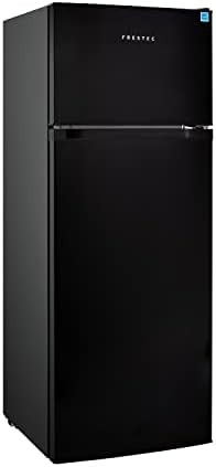 Frestec 7.4 CU' Refrigerator with Freezer, Apartment Size Refrigerator Top Freezer, 2 Door Fridge with Adjustable Thermostat Control, Freestanding, Door Swing, Black (FR 742 BK)