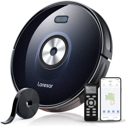 Robot Vacuum and Mop, Laresar Grande 1 Robotic Vacuum Cleaner 2700Pa Suction with Smart Dynamic Navigation, Self-Charging, App Control, Works with Alexa, Ultra-Slim, Ideal for Pet Hair and Carpets