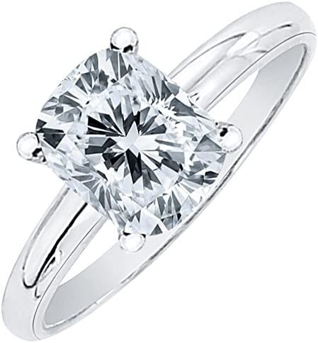 GIA Certified 1.7 ct. H - VS1 Cushion Cut Diamond Solitaire Engagement Ring in 14k Gold