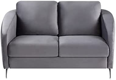 Simple Relax Velvet Loveseat, Gray