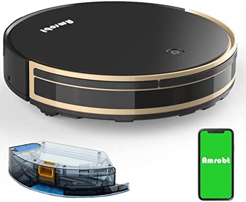Robot Vacuum and Mop Cleaner, Amrobt X9 Robotic Cleaner, 2200Pa Suction, 600ML Dustbox, 400ML Water Tank, Suction Boost, Daily Schedule, GYRO Navigation, Compatible with Alexa