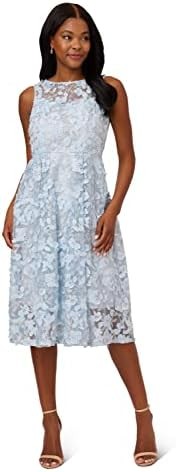 Adrianna Papell Women's 3D Embroidery Fit and Flare