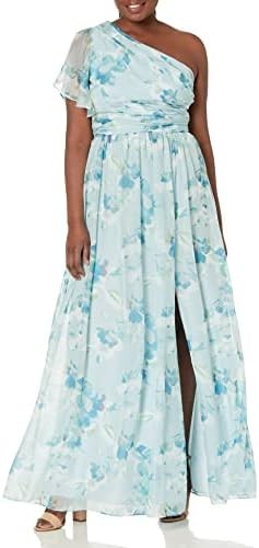 Adrianna Papell Women's One Shoulder Long Dress