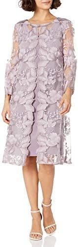 Alex Evenings Women's Plus Size Midi Scoop Neck Shift Dress with Jacket