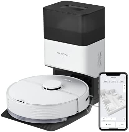roborock Q7+ Robot Vacuum with Self-Empty Dock Pure, Hands-Free Cleaning for up to 7 Weeks, 2700Pa Suction, 180mins Run-Time, Works with Alexa, Perfect for Hard Floors, Carpets, and Pet Hair (White)