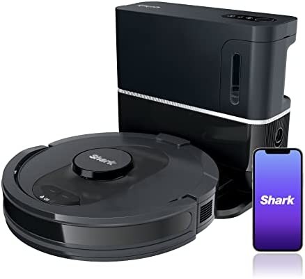 Shark AV2501S AI Robot Vacuum with HEPA Self-Empty Base, Bagless, 30-Day Capacity, LIDAR Navigation, Perfect for Pet Hair, Compatible with Alexa, Wi-Fi Connected, Dark Grey