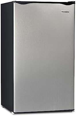 Igloo IRF32PL6A 3.2 Cu.Ft. Single Door Compact Refrigerator with Freezer, Slide Out Glass Shelf, Perfect for Homes, Offices, Dorms, Platinum