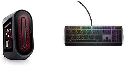 Alienware Aurora R14 VR Ready Gaming PC - Black & Low-Profile RGB Gaming Keyboard AW510K: Alienfx Per Key RGB LED - Media Controls & USB Passthrough - Cherry MX Low Profile Red Switches
