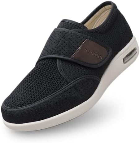 youyun Orthopedic Shoes for Men, Wide Fit Slip On Sneakers for Diabetics, Plantar Fasciitis and Swollen Feet Support, Lightweight Comfort and Breathable (Size 8-13.5)