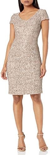 Alex Evenings Women's Short Shift Knee Length V Neck Dress (Petite & Regular)