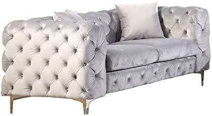 Best Master Furniture F002GLS Love Seats, Gray