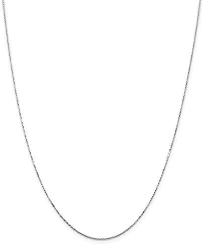 JewelryWeb 14k Gold Wg .8mm Sparkle Cut Round Open Link Cable Chain Necklace - Length Options: 14 16 18 20 22 24 26 30
