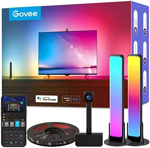 Govee LED Strip Lights & Light Bars with Camera, Smart Wi-Fi RGBIC DreamView T1 Pro LED Lights for TV (55-65 inches), Video & Music Sync TV Backlight for Gaming & Movies, Work with Alexa & Google Home
