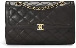 WHAT GOES AROUND COMES AROUND Women's Pre-Loved Chanel Black Lamb Paris Ltd 11" Bag