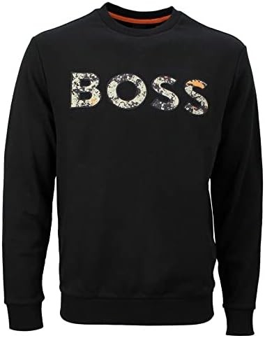 Hugo Boss Men's Weboss Black Sweatshirt with Camo Logo
