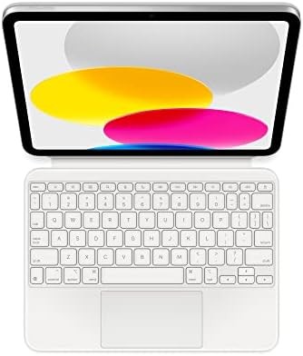 Apple Magic Keyboard Folio: iPad Keyboard and case for iPad (10th Generation), Detachable Two-Piece Design That attaches magnetically, Built-in trackpad, US English – White