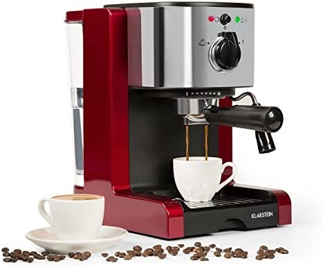 KLARSTEIN Passionata Rossa Espresso and Cappuccino Machine, 20 Bars of Pressure, Steam Frother for Frothing Milk and Preparing Hot Drinks, 0.33 gallon (6 cups)