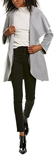 Tahari Women's Double Face Wool Blend Wrap Coat with Oversized Collar