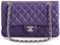 WHAT GOES AROUND COMES AROUND Women's Pre-Loved Chanel Purple Lambskin 2.55 10" Shoulder Bag