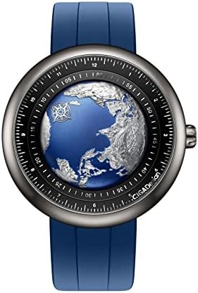 CIGA Design Mechanical Automatic Watch Blue Planet U Series Stainless Steel/Titanium/Ceramics Case Sapphire Crystal Fluororubber/Ceramics Strap Watches Gifts for Men and Women