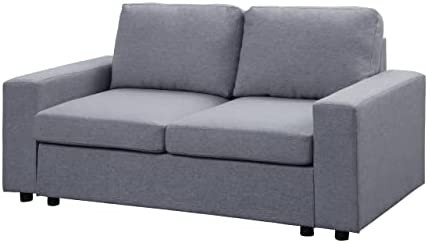 Simple Relax Linen Loveseat, Light Gray