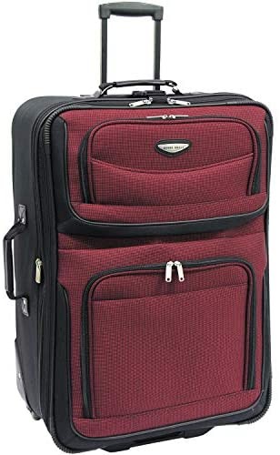 Travel Select Amsterdam Expandable Rolling Upright Luggage, Burgundy, Checked-Large 29-Inch