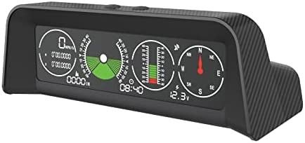 Car Inclinometer Level Tilt Gauge, Car HUD GPS Speedometer MPH Car Electronic Compass Clinometer Indicator, Digital Inclinometer Car Angle Slope Meter for Off-Road Vehicles
