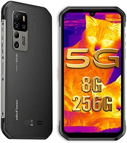 Ulefone Armor 11T 5G Rugged Smartphone, 256GB+8GB Rugged Phone, Thermal Imaging Camera, IP68/69K, Android 11, 48MP Triple Camera, 6.1 inch HD+, NFC, 5200mAh QI 10W Wireless Charging, Compass