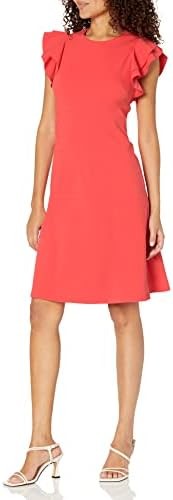 Tommy Hilfiger Women's Flutter Sleeve Scuba Dress