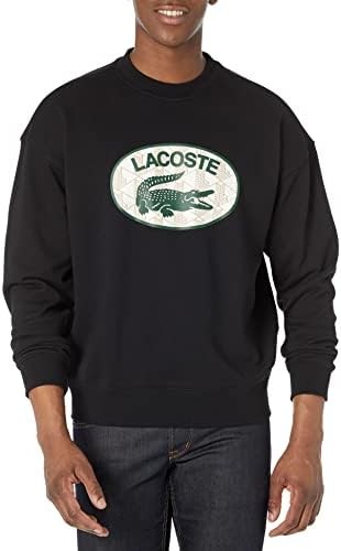 Lacoste 男士寬鬆品牌字母圖案印花運動衫