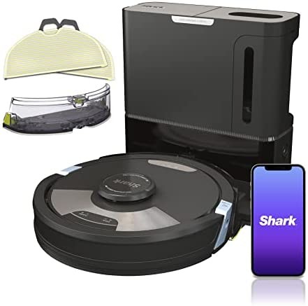 Shark AI Ultra 2in1 Robot Vacuum & Mop with Sonic Mopping, Matrix Clean, Home Mapping, HEPA Bagless Self Empty Base, CleanEdge Technology, for Pet Hair, Wifi, Works with Alexa, Black/Silver (RV2610WA)