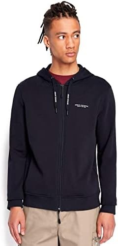 A|X ARMANI EXCHANGE Men's Zip Up Hooded Sweatshirt with Chest Logo