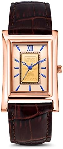 Stauer Alta Gold Ingot Swiss Watch for Men – Swiss-Made Gold Watch w/Genuine Leather Watch Bands – Swiss Movement Analog Watch – Rose Gold-Finished Watch Case – Luxury Gift for Men
