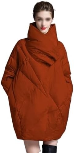 Douxie Large Size Loose Thickened Red Down Jacket Women Short White Duck Down Medium-length Down Jacket