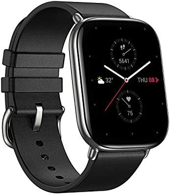 Amazfit Zepp E Square Men's Smart Watch for Android Phone iPhone Health Fitness Tracker, 5 ATM Waterproof, Always-On Display, Heart Rate, Blood Oxygen, Sleep, Stress Monitoring, Polar Night Black