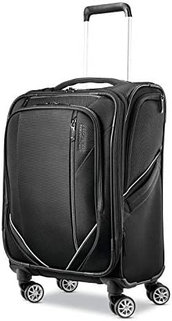 American Tourister Zoom Turbo Softside Expandable Spinner Wheel Luggage, Black, Carry-On 20-Inch