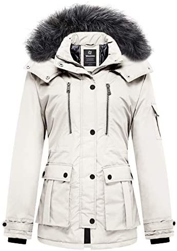 Wantdo Women's Quilted Winter Coat Warm Puffer Jacket Thicken Parka with Removable Hood