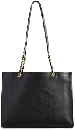 CHANEL Women's Pre-Loved Chanel Black Caviar Cc Tote Medium