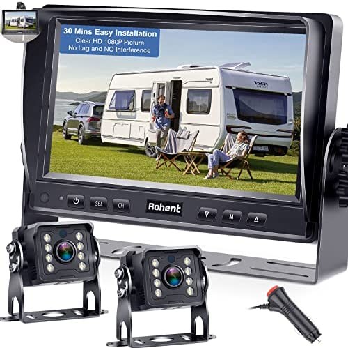 RV Backup Camera Upgraded HD 1080P Rear View Camera System 7'' Monitor 30 Mins Easy Installation Infrared Night Vision Waterproof for Truck Trailer 5th Wheel Camper Rohent R4