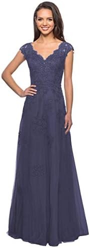 Clothfun Cap Sleeve Mother of The Bride Dresses Evening Gowns for Women Long Fomal Dresses with Pockets