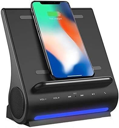 Super Fast 15 Watts Wireless Charging Bluetooth Speakers Handsfree Mic 4 in 1 Hub for iPhone 14/13 / 12/11 / X Samsung Galaxy S22 / S21 /S20 / Note 20